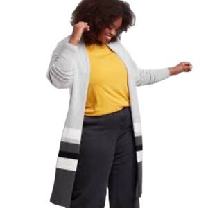 Lane Bryant color blocked striped overpiece CARDIGAN 18/20